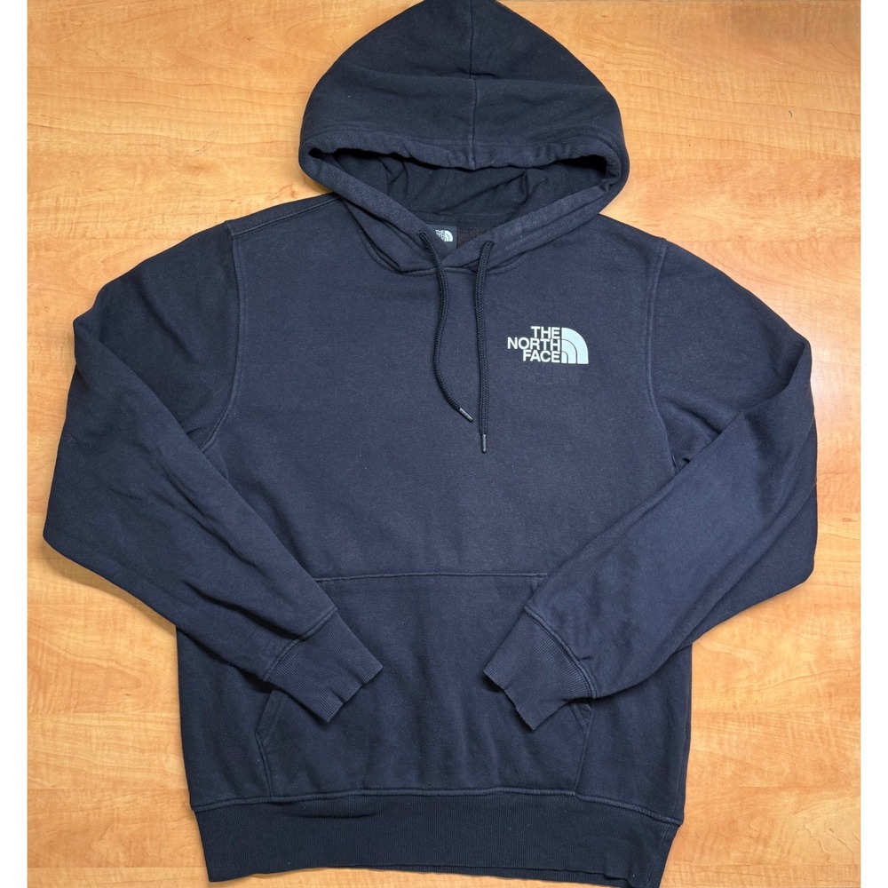 The North Face Mens Red Box Pullover Hoodie Black Small Graphic Sweatshirt